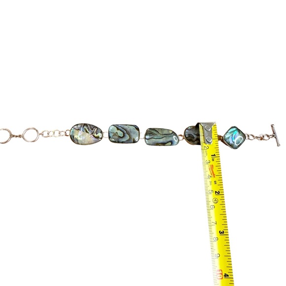 Lucas Lameth Abalone Shell Sterling Silver LUC 925 Toggle Closure Bracelet - Picture 6 of 8